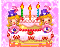 qq表情图片2个小娃娃生日蛋糕